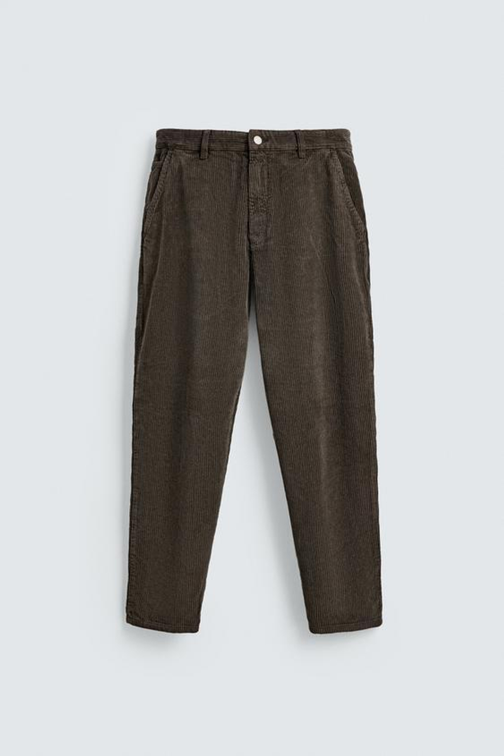 ZARA ВЕЛЬВЕТОВЫЕ БРЮКИ CARROT FIT, КОРИЧНЕВЫЙ