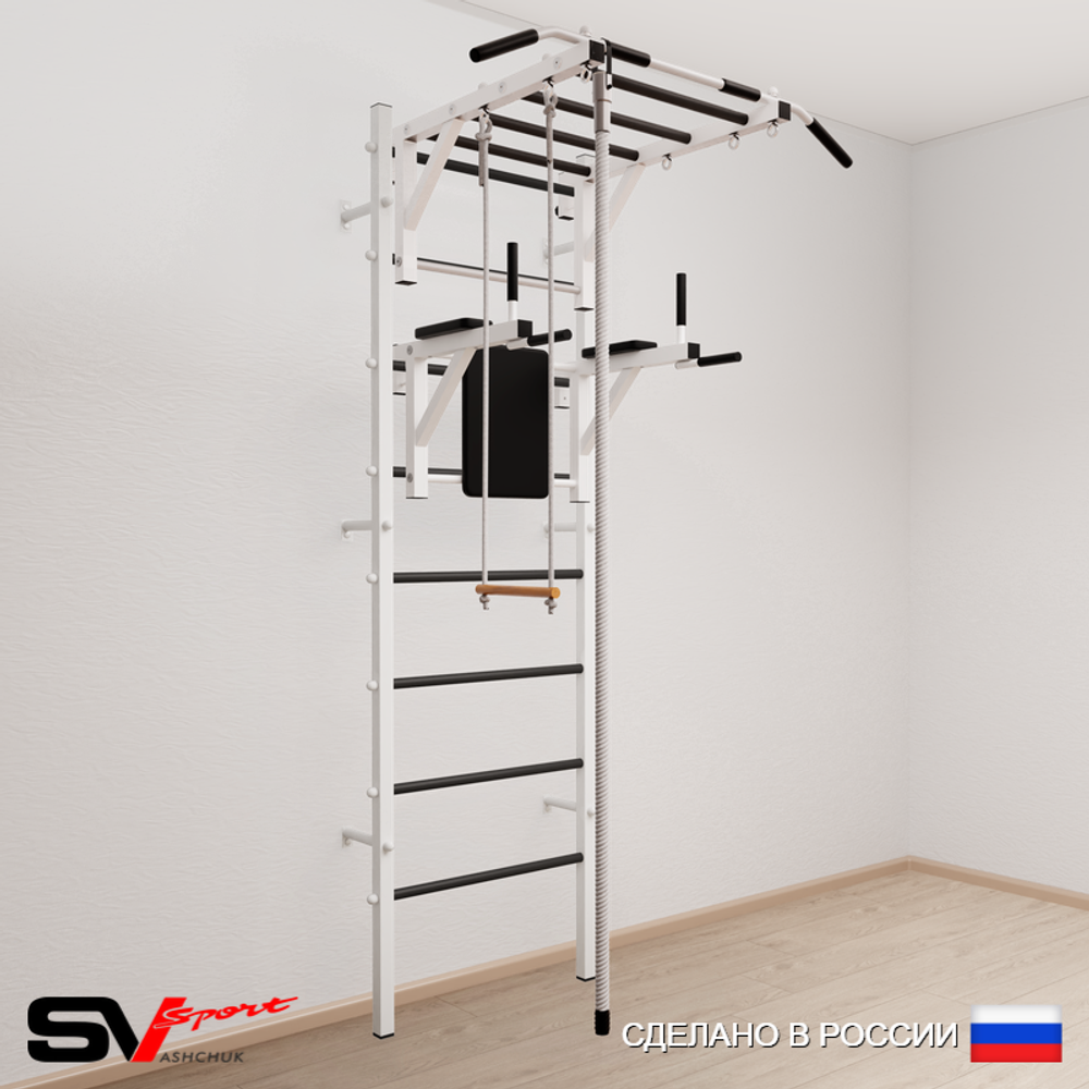 Шведская стенка Sv Sport усиленная 646 (Турник рукоход/Брусья/Канат/Трапеция)