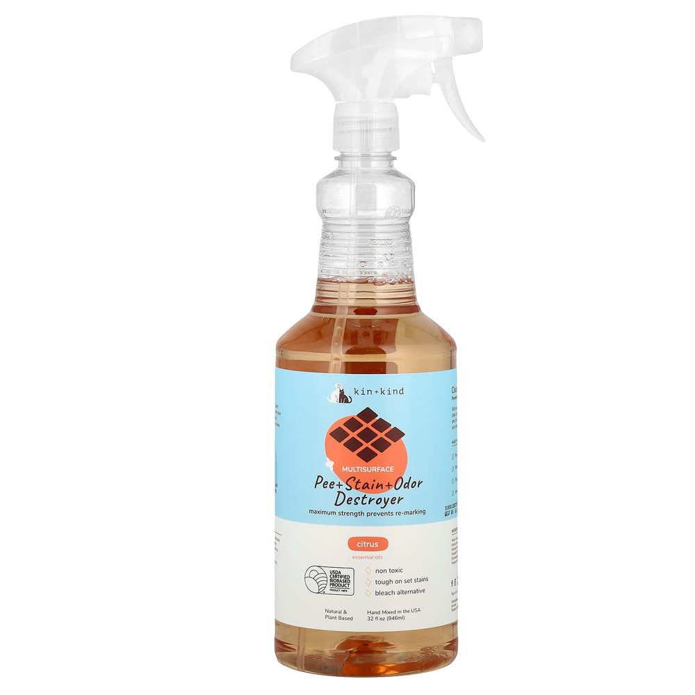 Kin+Kind, Multisurface Pee + Stain + Odor Destroyer, цитрус, 354 мл (32 жидк. унц.)