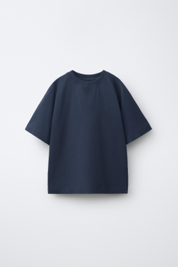 ZARA КОМПЛЕКТ ИЗ ФУТБОЛКИ И ШОРТОВ, МОРСКОЙ СИНИЙ