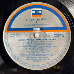 Винтажная виниловая пластинка LP Carreras, Domingo, Pavarotti, Mehta In Concert (Spain 1990)