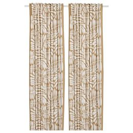 Комплект штор IKEA MAJSMOTT (МАЙСМОТТ), Бежевый с рисунком, 145x250 см, 2 шт