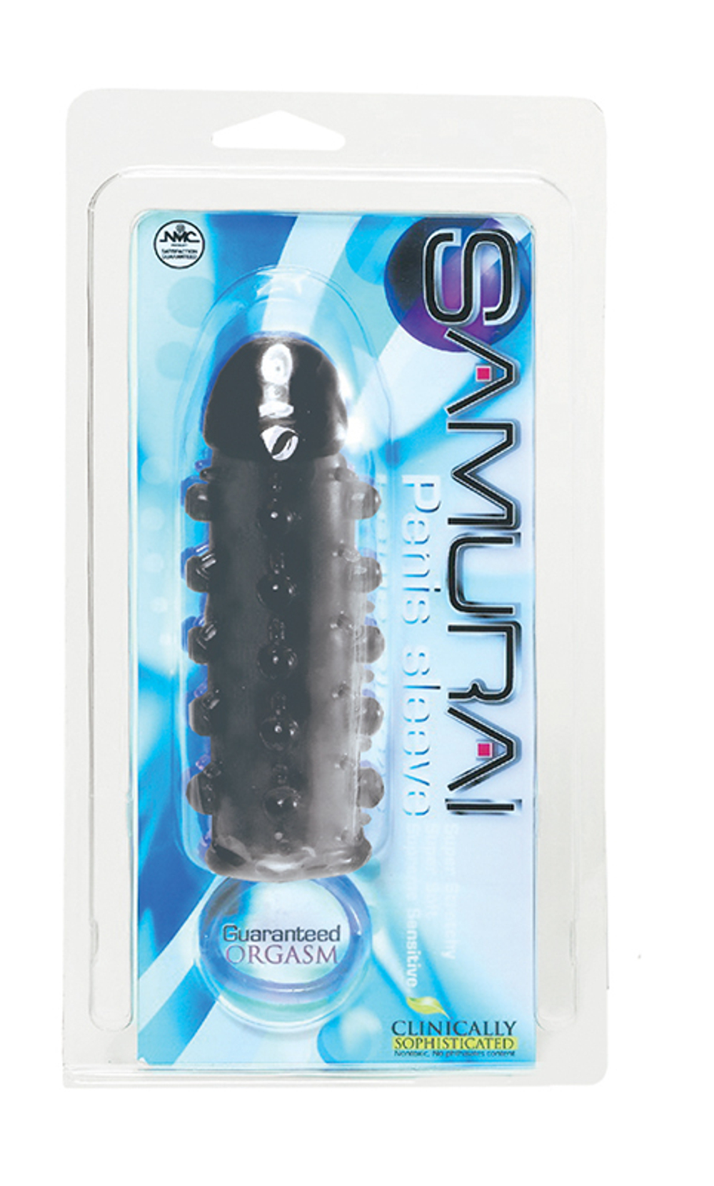 Дымчатая стимулирующая насадка с закрытой головкой SAMURAI PENIS SLEEVE BLACK - 14,5 см. (Цвет: дымчатый)