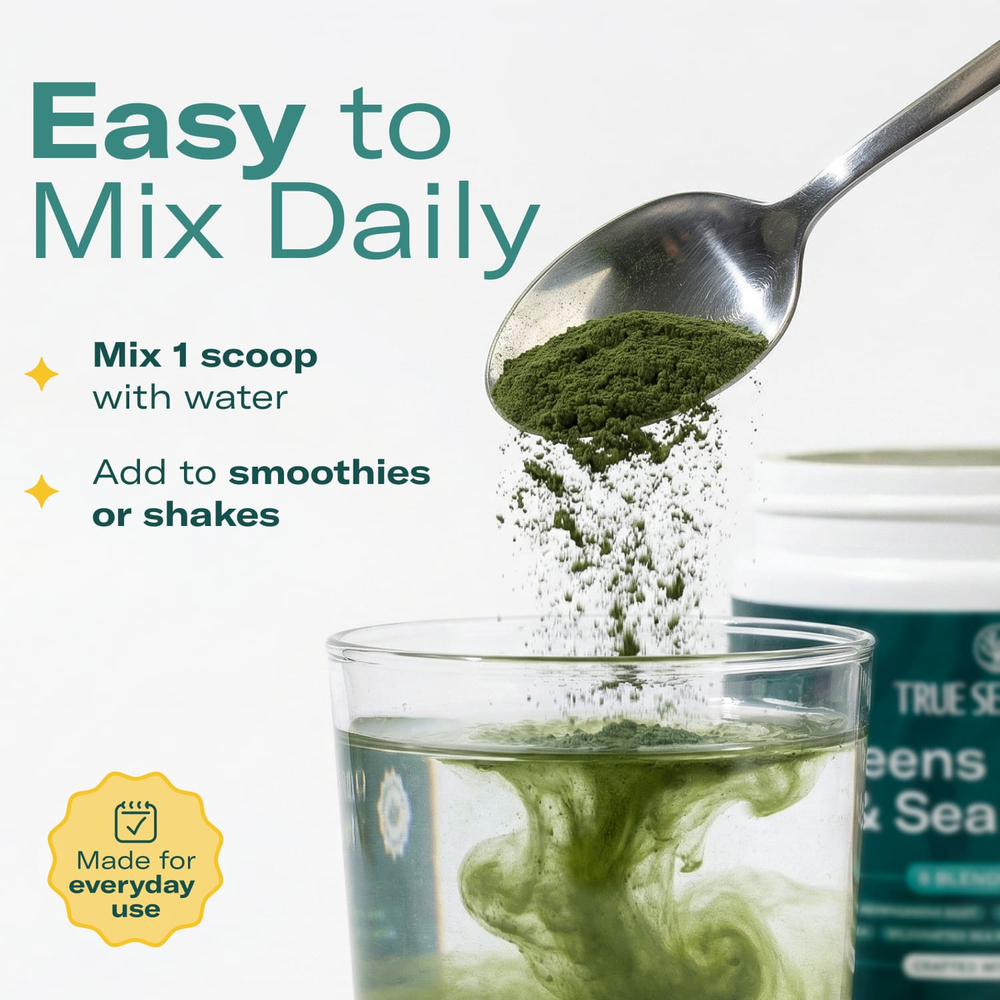 True Sea Moss, натуральный суперфуд, порошок из зелени и органического морского мха, 203,1 г (7,16 унции)