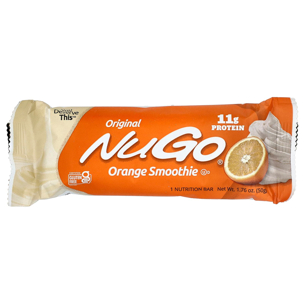 NuGo Nutrition, протеиновые батончики, апельсиновый смузи, 15 батончиков по 50 г (1,76 унции)