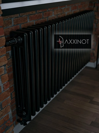 Axxinot Sentir 3060 - трехтрубный трубчатый радиатор высотой 600 мм, нижнее подключение с термовентилем, черный