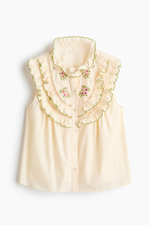 Топ с вышивкой и оборками - H&M
