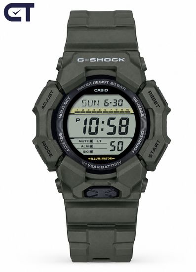 CASIO GD-010-3DR G-SHOCK мужские наручные часы — зелёная цифровая G-SHOCK с 10-летней батареей