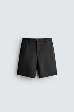 ZARA КОМФОРТНЫЕ ТЕХНОЛОГИЧНЫЕ ШОРТЫ, ЧЕРНЫЙ