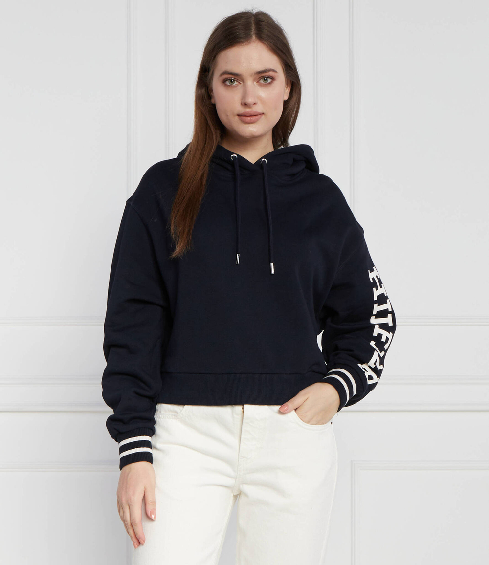 Худи REG MONOTYPE SLV CROP HOODIE Tommy Hilfiger - темно-синий(WW0WW39140)