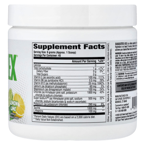 GAT, Sport, Nitraflex® Hydration, со вкусом лимона и лайма, 270 г (9,52 унции)