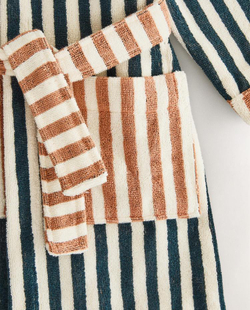 ZARA HOME ДЕТСКИЙ ХАЛАТ В ПОЛОСКУ, СИНИЙ