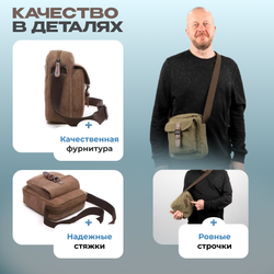 Мини-сумка Винтаж - Зеленый