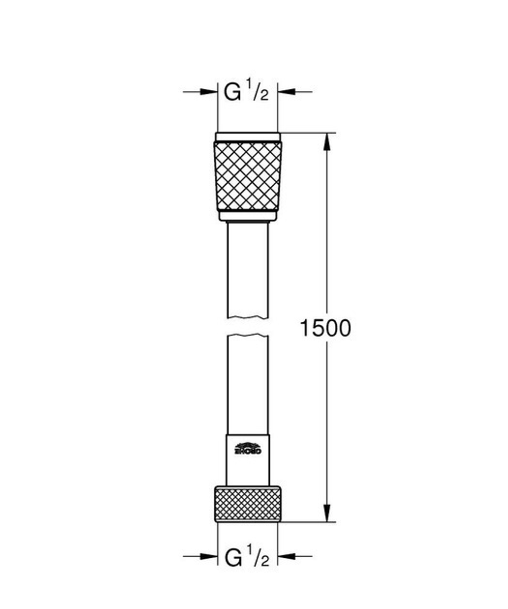 Душевой шланг GROHE VitalioFlex Comfort, 1500 мм, хром (28743002)