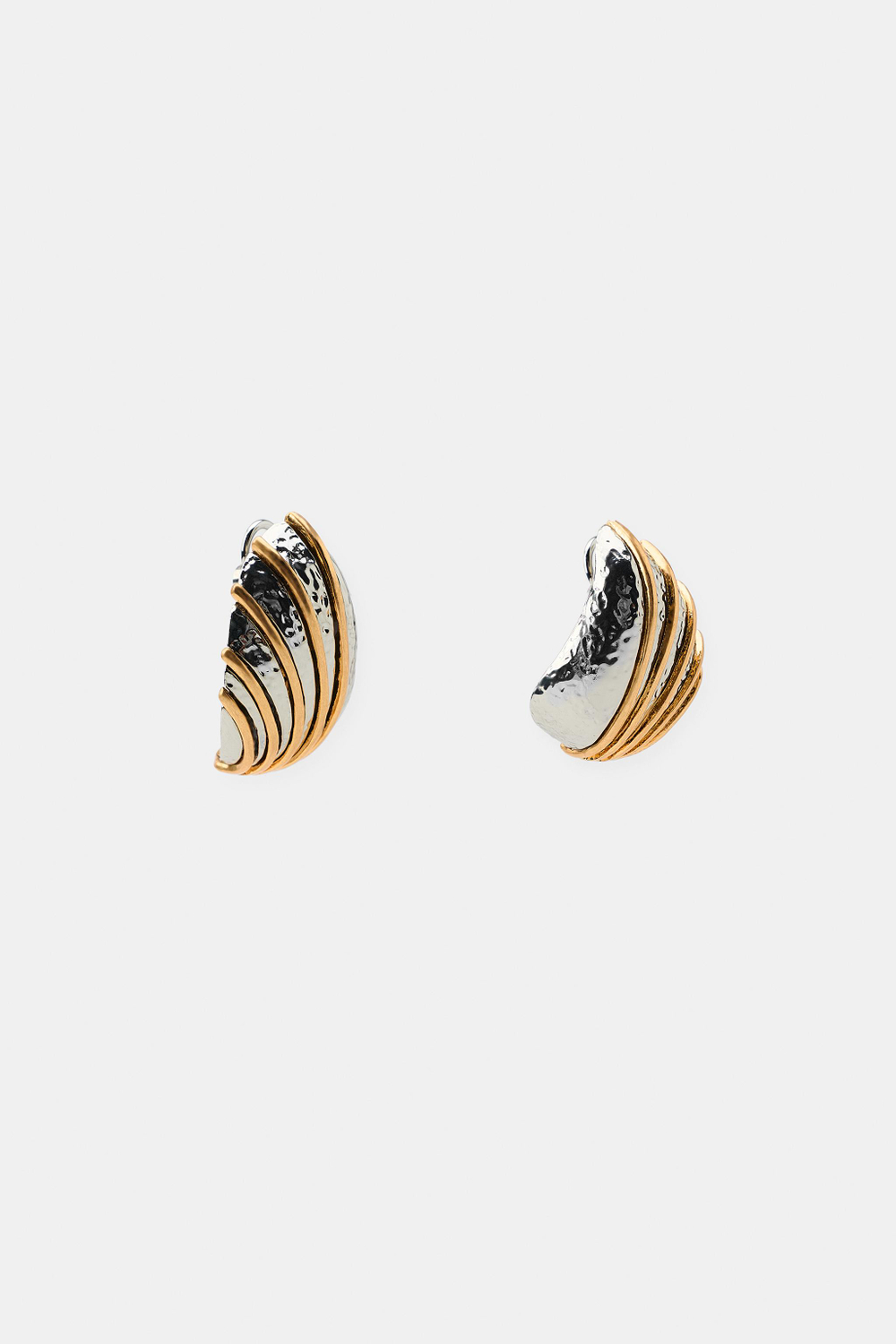 ZARA КОМБИНИРОВАННЫЕ СЕРЬГИ В ПОЛОСКУ, ЗОЛОТОЙ/СЕРЕБРЯНЫЙ
