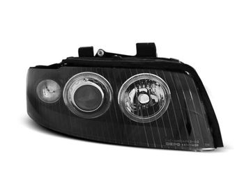 Передние фары angel eyes black D1S для Audi A4 B6
