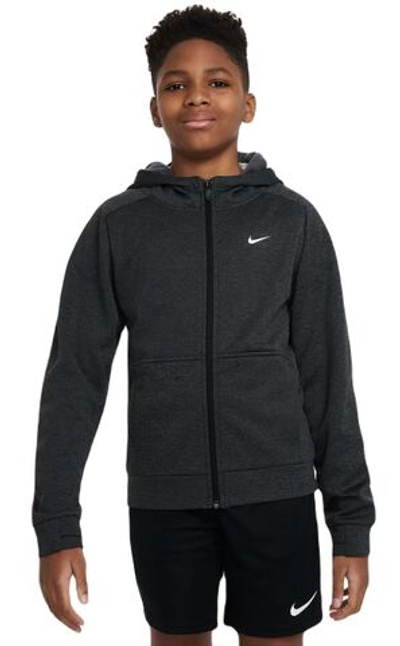 Кофта для мальчика теннисная Nike Therma-FIT Multi+ Full-Zip Training Hoodie -black/anthracite/white