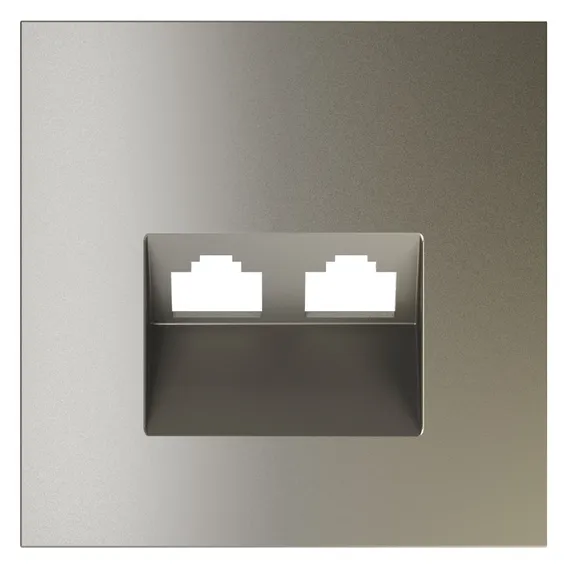 Накладка для розетки компьютерной двойной RJ45+RJ45 Voltum S70 Шелк VLS001404