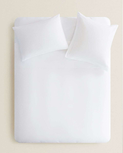 ZARA HOME (200 НИТЕЙ) ПОДОДЕЯЛЬНИК ИЗ ХЛОПКА ПЕРКАЛЬ, БЕЛЫЙ
