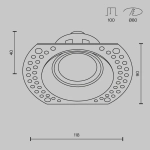 Встраиваемый светильник Точка / Dot 1*GU10 10 Вт, DL042-01-RD-B. TM Maytoni