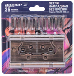 Петля  БЕЗ ВРЕЗКИ  АЛЛЮР  накл. 2BB АС медь (цена за 2шт) 100*75 2 подш. БЛИСТЕР /1043