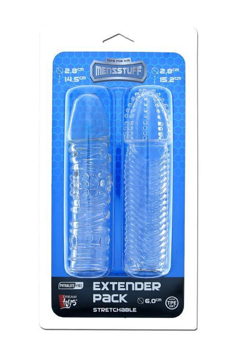 Комплект из 2 прозрачных насадок на пенис PENIS EXTENDER PACK (Цвет: прозрачный)
