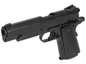 Пистолет пневматический Stalker STCT (Colt 1911 Tactical), к. 4,5мм, металл, 97м/с, Hop-Up, Blowback, магазин 17 шариков, черный, 925г