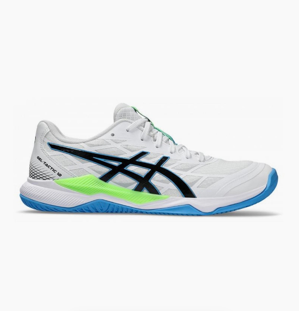 ASICS, GEL-TACTIC 12, WHITE/LIME BURST, MEN, US 9,5 /EUR 43,5 /UK 8,5 /СМ 27,5