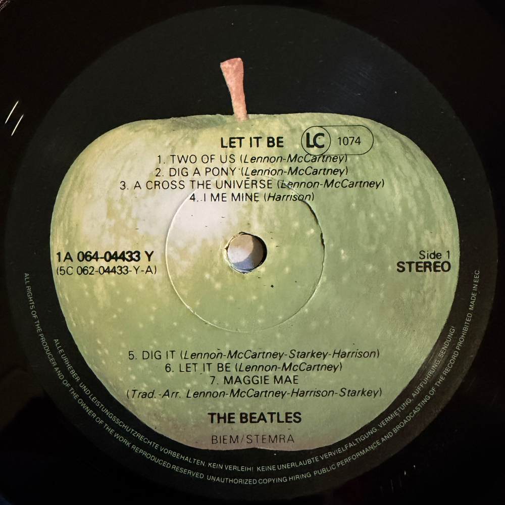 The Beatles ‎– Let It Be (Европа)