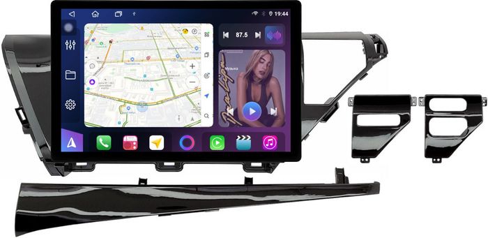 Магнитола для Toyota Camry 70 2017-2021 (без JBL) - FarCar BX877 монитор 13" 2K QLED на Android 13, TS10, 6+128, CarPlay, 4G SIM-слот