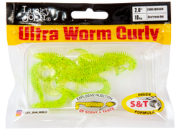Слаги съедобные LJ Pro Series ULTRAWORM CURLY 2,0in (5 см), цв. S15, 9 шт.