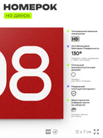 Номер на дверь 908, табличка на дверь для офиса, квартиры, кабинета, аудитории, склада, красная 120х70 мм, Айдентика Технолоджи