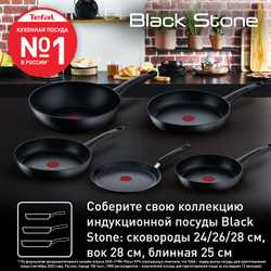 Сковорода для блинов Tefal Black Stone 25 cм G2813872
