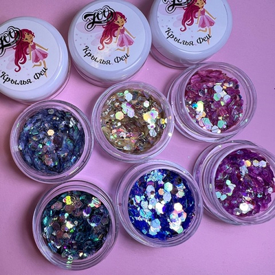 Zoo nail Микс шестигранников Крылья Феи 1760, 2гр