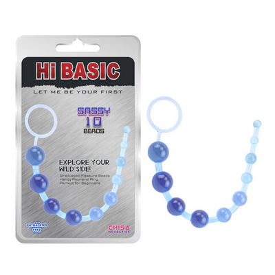 Анальная цепочка SASSY Anal Beads, голубой (Цвет: голубой)