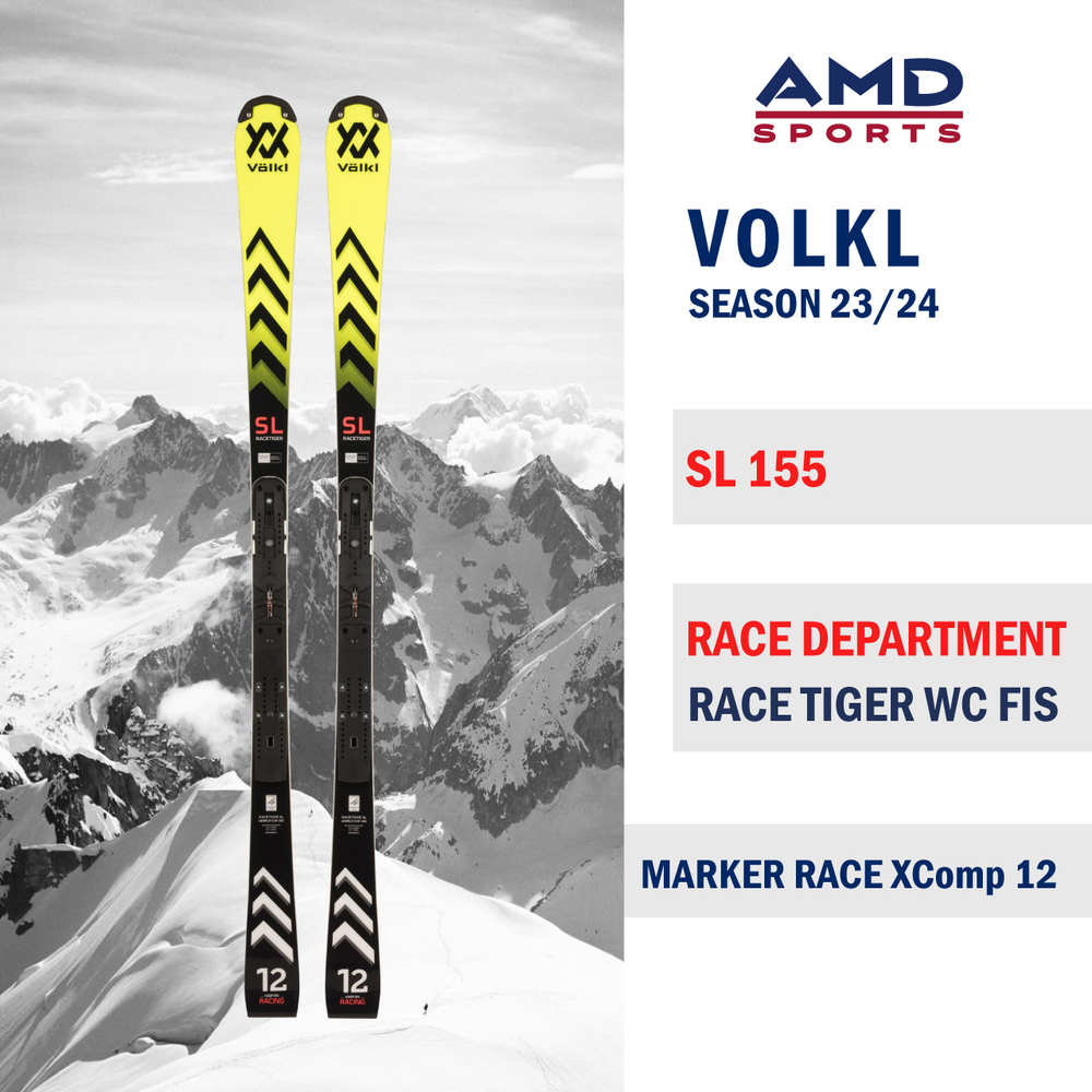 Горные лыжи VOLKL Race Tiger SL 155 WC FIS RD (23/24) + Xcomp 12