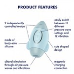 Стимулятор клитора с воздушной стимуляцией и вибрацией Satisfyer Mission Control (голубой)