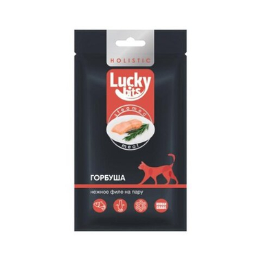 Лакомство Lucky bits нежное филе горбуши на пару для кошек 25 г