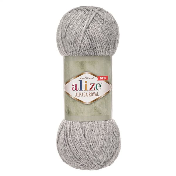 Пряжа Alize (Ализе) Alpaca Royal New / уп.5 мот. по 100 г, 250м, (21 серый меланж)