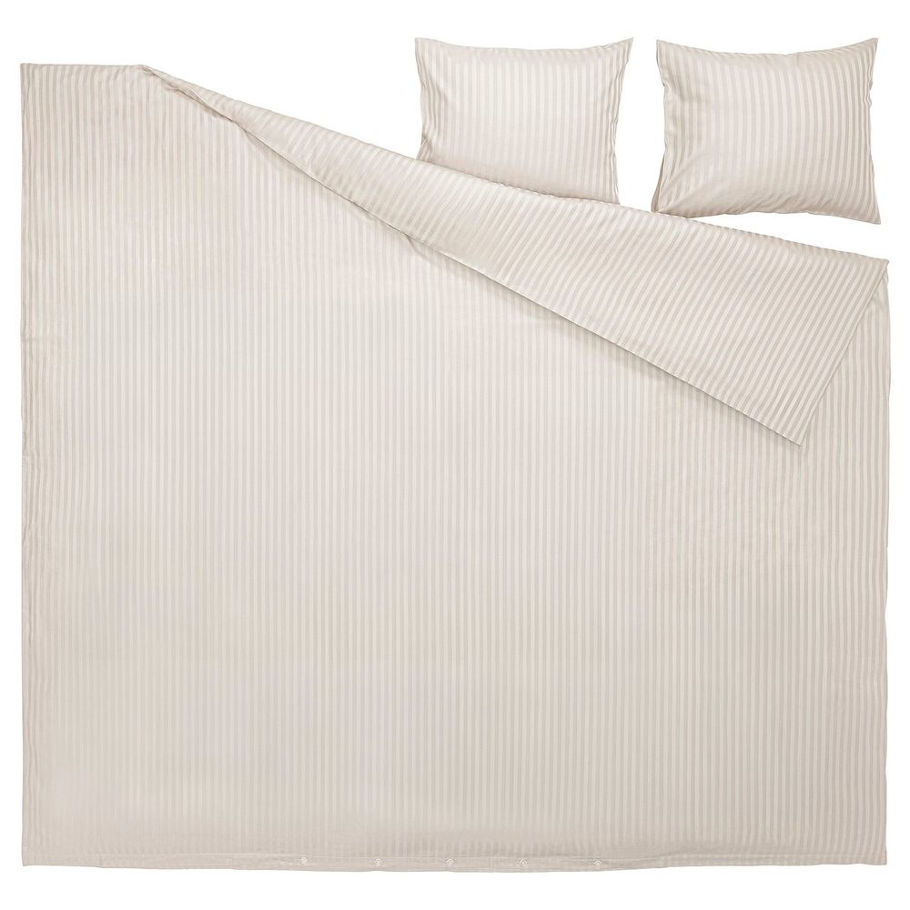 IKEA NATTJASMIN  (ИКЕА НАТТЙАСМИН)  -  Пододеяльник и 2 наволочки - светло-бежевый 200x200/50x60 см