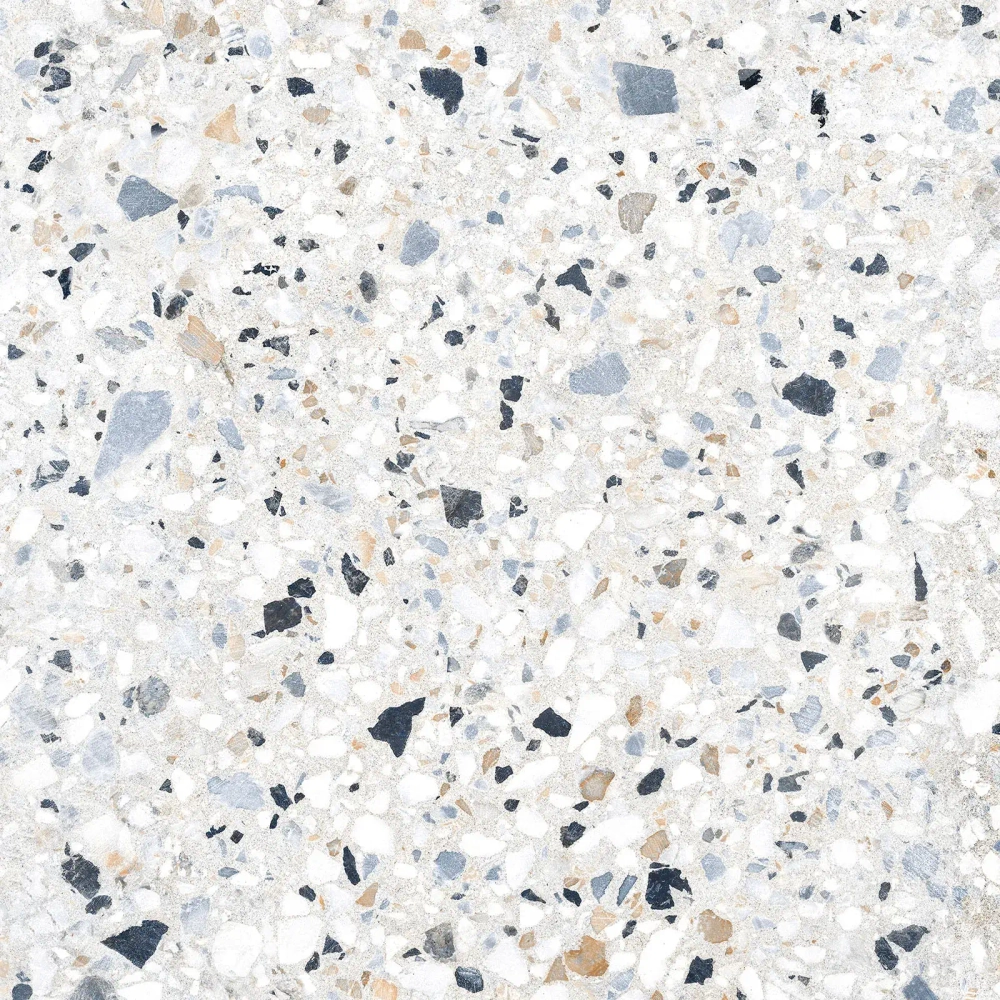 Керамогранит Alma Ceramica GFU6060TRZ07L Terrazzo 60x60 белый / бежевый лаппатированный под камень / терраццо