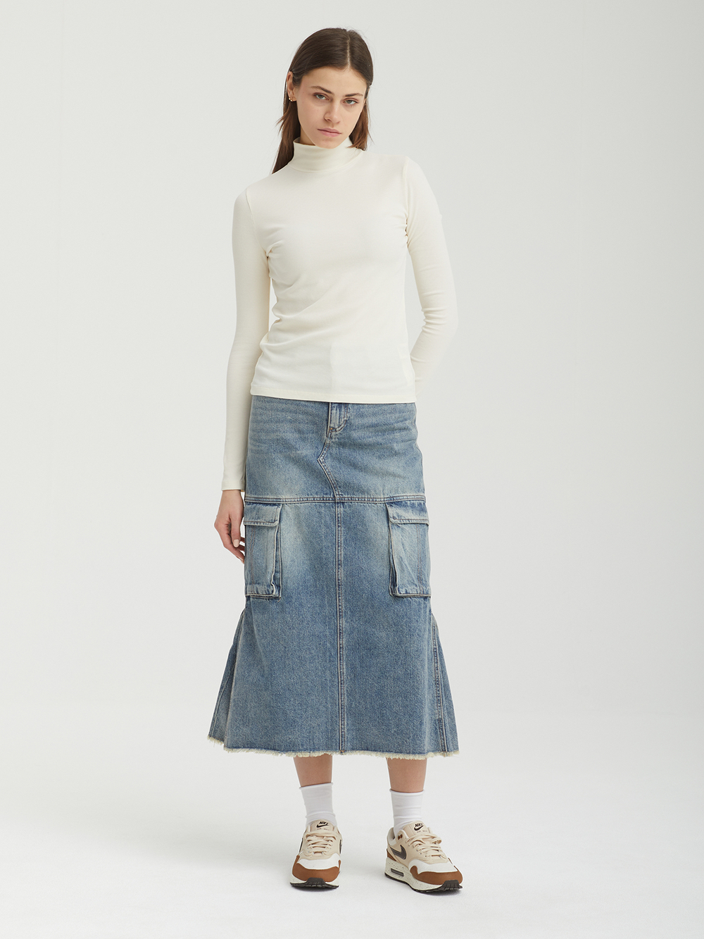 Юбка Vintage Cargo Denim Long Skirt