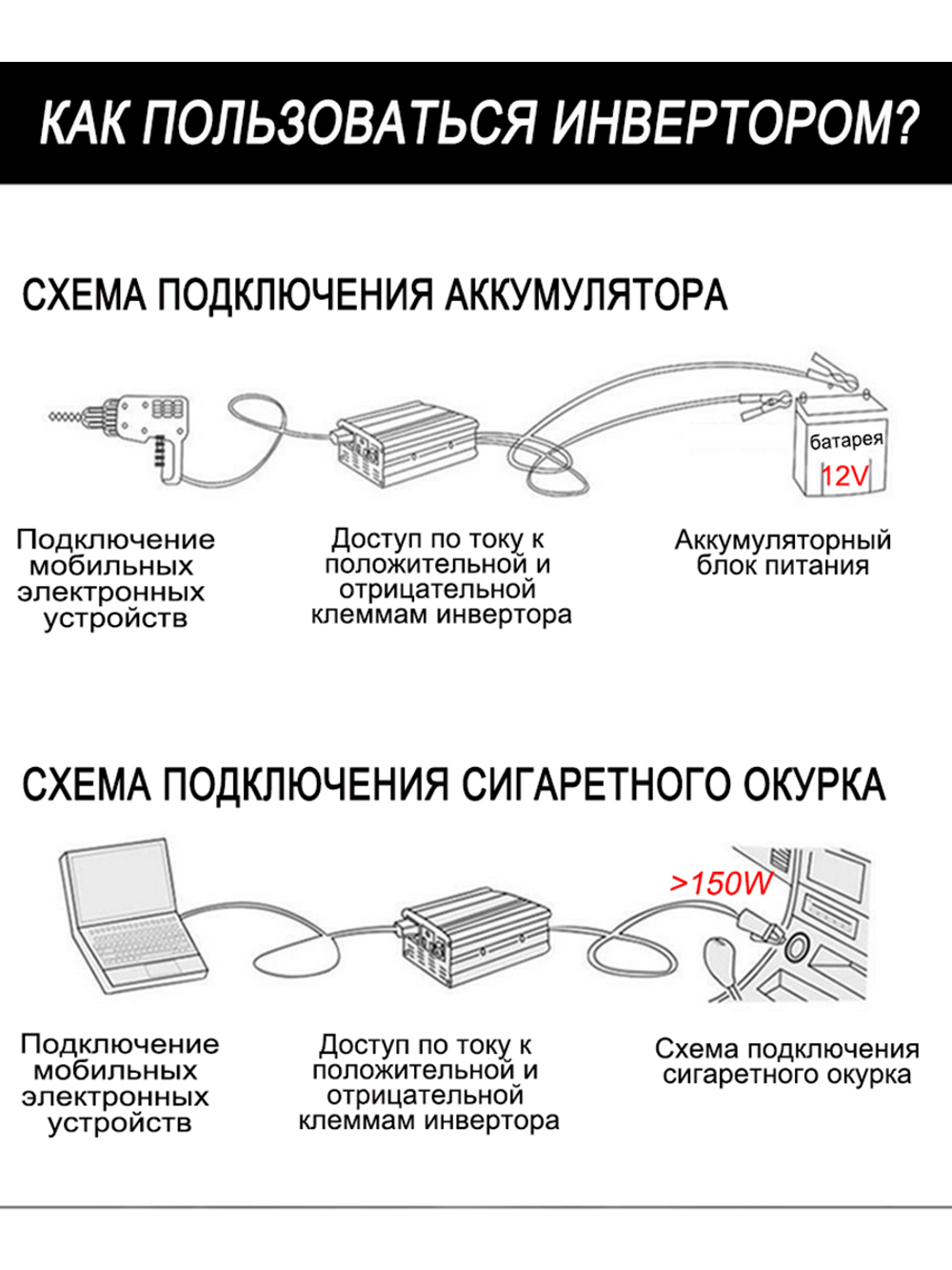 Инвертор 12V-220V 2000W б/накл Lvyuan