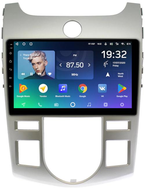 Магнитола для KIA Cerato 2 2008-2013 (климат, рамка серебро) - Teyes CC2 PLUS монитор 9" QLED, Android 10, Быстрая, SIM-слот