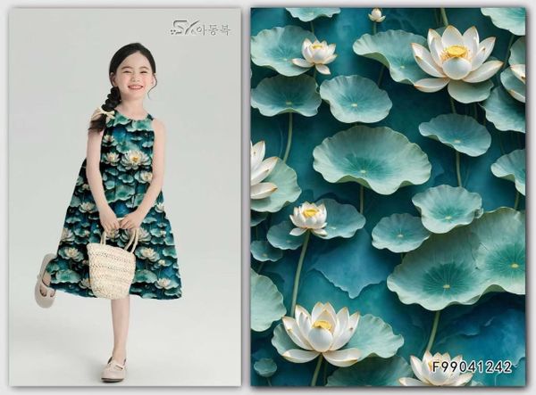 ЛОТОСЫ, 100% хлопок, отрез 40 см, Handmade Fabrics 4