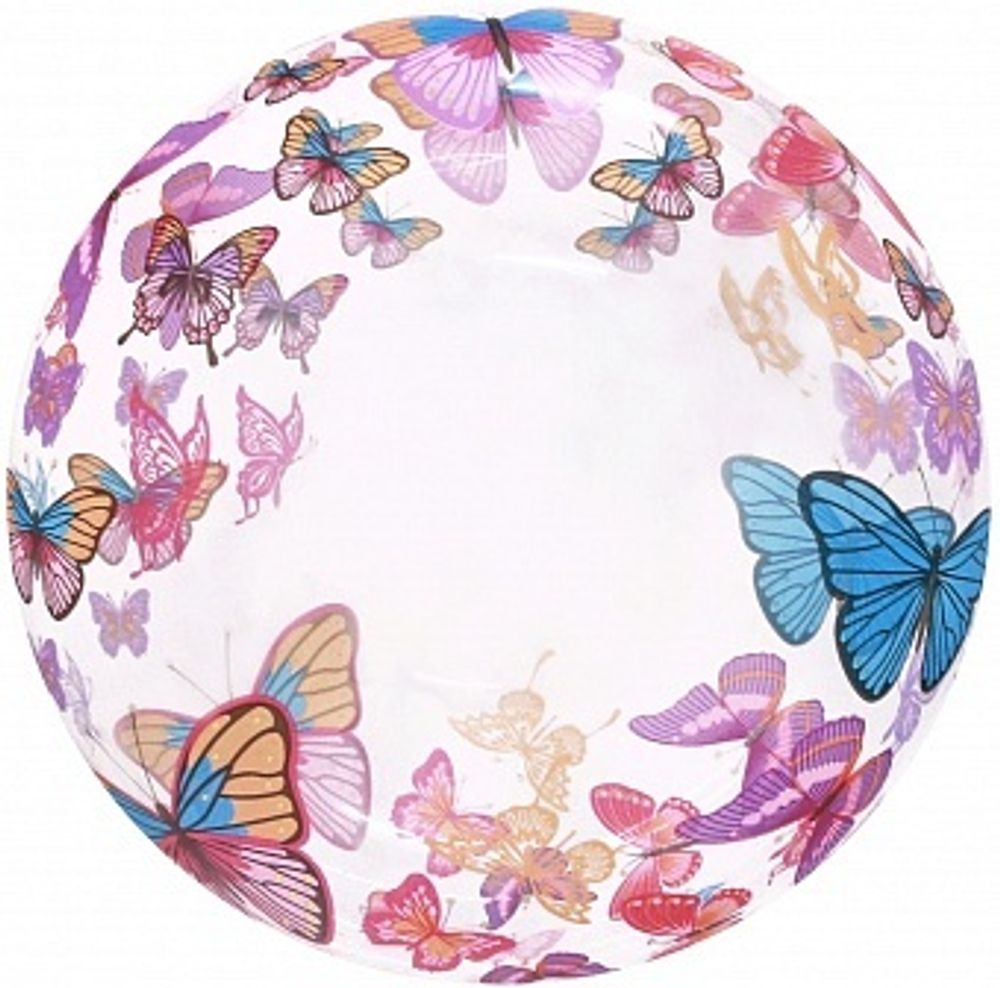 К 20'' Сфера 3D Deco Bubble Бабочки Прозрачный