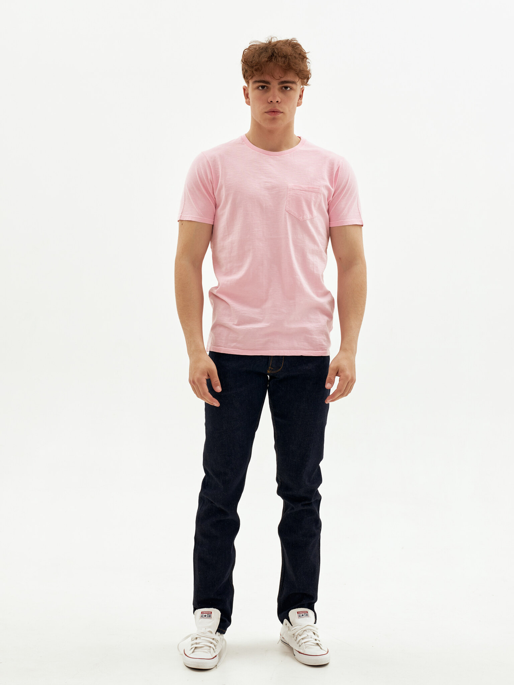 Футболка однотонная с карманом Bowery NYC Slub Pink