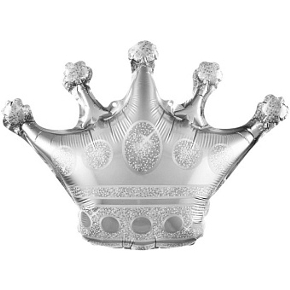 Шар (34''/86 см) Фигура, Корона, Серебро, 1 шт.