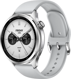 Смарт-часы Xiaomi Watch S4 47мм 1.43" AMOLED корп.серебристый рем.серый (BHR9197GL)