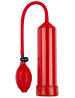 Красная вакуумная помпа Eroticon PUMP X1 с грушей (Цвет: красный)
